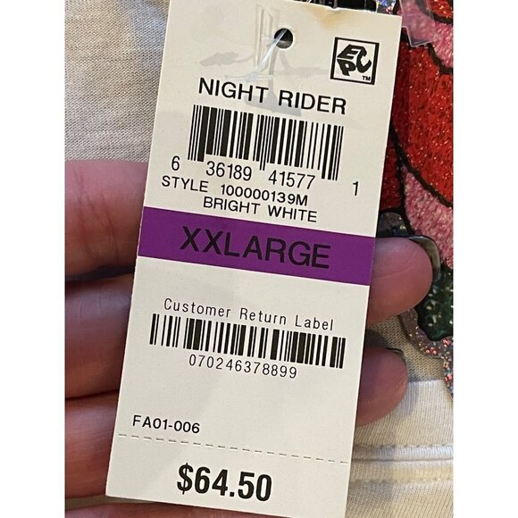 INC International Concepts White Ruffled Tiered‎ Short Sleeve Tee Size XXL - Picture 9 of 9